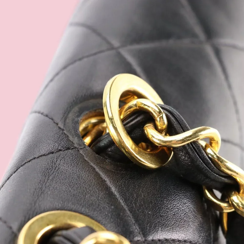 Chanel Black Vintage Classic Jumbo XL Maxi Flap Shoulder Bag